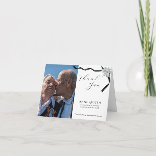 Folded Funeral Thank You Card サンキューカード (正面)