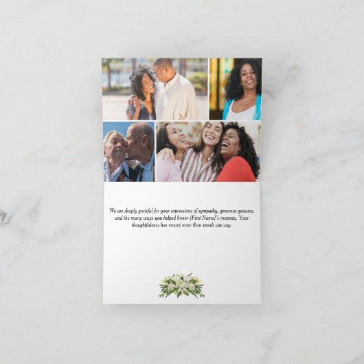 Folded Funeral Thank You Card – With Gratitude サンキューカード (内部)