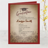 Folded Graduation Party Invitation カード (黄色い花)