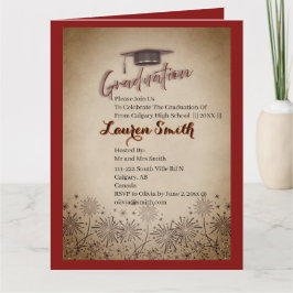Folded Graduation Party Invitation カード