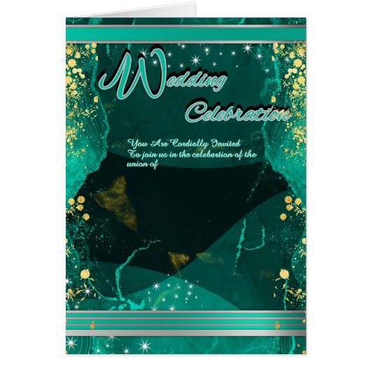 Folded Green & Gold Marble Card (正面)