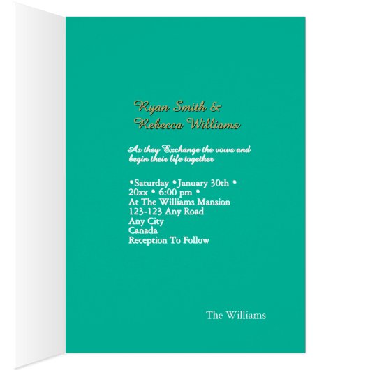 Folded Green & Gold Marble Card (内側 (右))