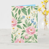 Folded Greeting Card Blank Floral Spring Pattern カード (黄色い花)