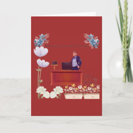 Folded Greeting Card deep red カード
