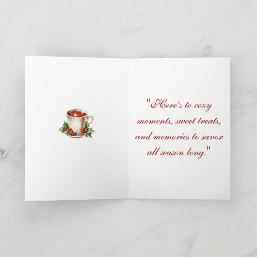 Folded Greeting Card-Elegant Victorian Christmas  カード (内部)