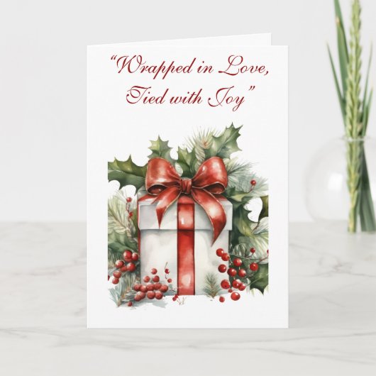 Folded Greeting Card-Elegant Victorian Christmas カード (正面)