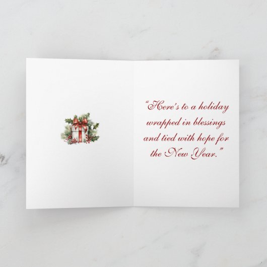 Folded Greeting Card-Elegant Victorian Christmas カード (内部)