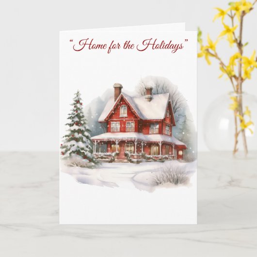 Folded Greeting Card-Elegant Victorian Christmas カード (黄色い花)