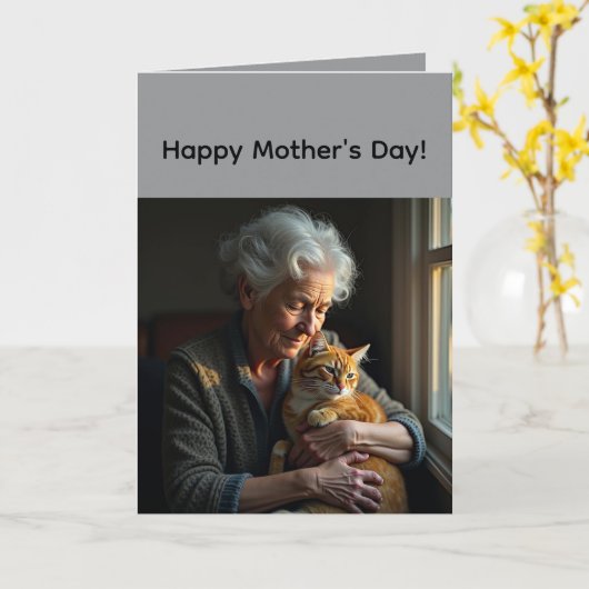 Folded Greeting Card for Mother's Day カード (黄色い花)