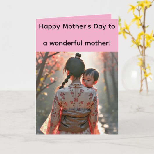 Folded Greeting Card for Mother's Day カード (黄色い花)