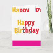 Folded Greeting Card HAPPY BIRTHDAY  カード (正面)