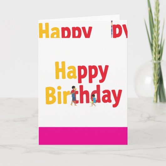 Folded Greeting Card HAPPY BIRTHDAY  カード (正面)
