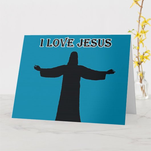 Folded Greeting Card  i love jesus カード (黄色い花)