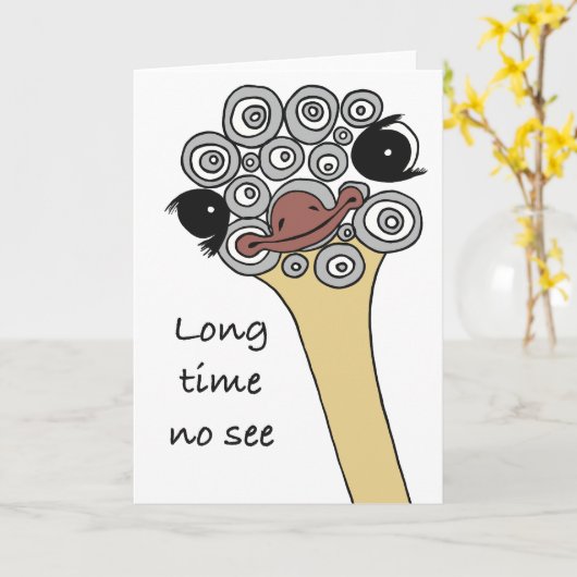 Folded Greeting Card Long time no see カード (黄色い花)