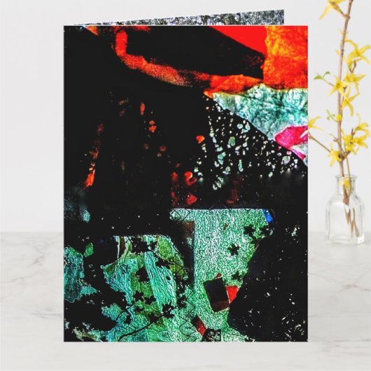 Folded Greeting Card Recycled plastic photo print カード (黄色い花)