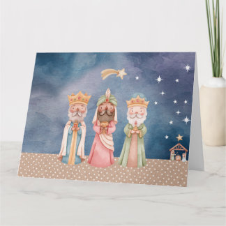 Folded Greeting Card w/ The Wise Men Illustration カード