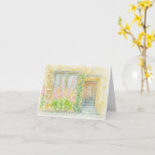 Folded greeting card with original artwork カード (黄色い花)