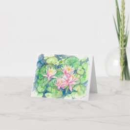 Folded greeting card with original artwork カード