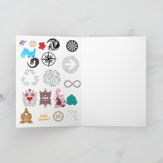 Folded Greeting Cards | Paisley Floral Ornamental カード (内部)