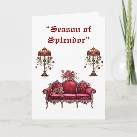 Folded Holiday Card-Elegant Victorian Christmas  シーズンカード (正面)