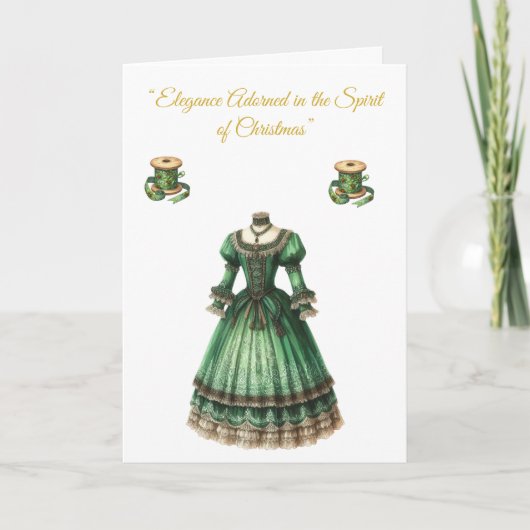 Folded Holiday Card-Victorian Xmas Splendor シーズンカード (正面)