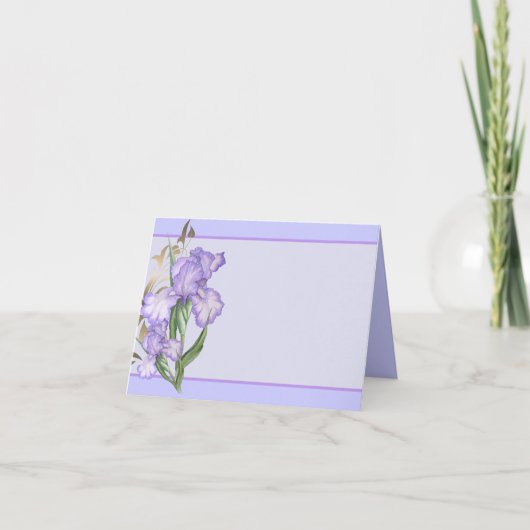 Folded Iris Note Card-Purple Irises-Small ノートカード (正面)