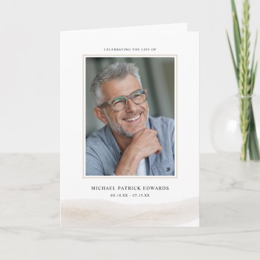 Folded Memorial Program with Photo Cover カード (正面)