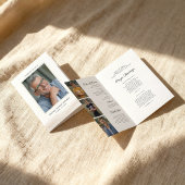 Folded Memorial Program with Photo Cover カード