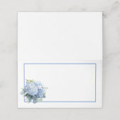 Folded Name Place Card-Blue Hydrangeas プレイスカード (外部開封)