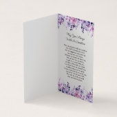 Folded Purple Flower Photo Funeral Prayer Card 名刺 (内部)