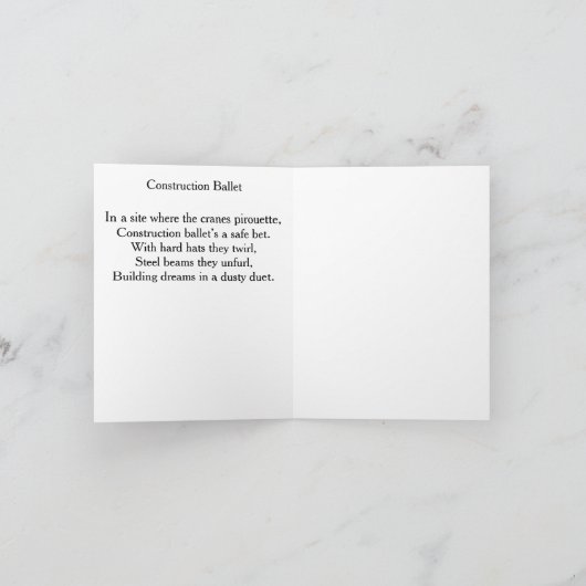 Folded Thank You Card Construction Ballet サンキューカード (内部)