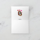 Folded Valentine's Day Dachshund cupid Card サンキューカード (内部)