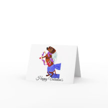Folded Valentine's Day Dachshund cupid Card