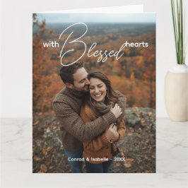 FoldledThanksgivingカード、エレガントレタリングカスタム サンキューカード