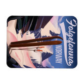 Folgefonnaノルウェースキーポスター。 マグネット (横)