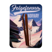 Folgefonnaノルウェースキーポスター。 マグネット (縦)