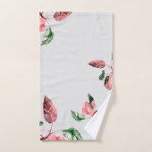 FOLHAGEM ROSA E VERDE バスタオルセット (ハンドタオル)
