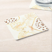 Folhas Douradas スクエアペーパーコースター (アングル)