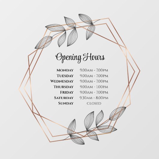 Foliageジオメトリフレームの開口時間ウィンドウの固定 ウィンドウサイン (シート)