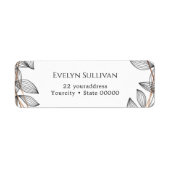 Foliageジオメトリフレーム差出人住所ラベル ラベル (正面)