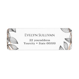 Foliageジオメトリフレーム差出人住所ラベル ラベル