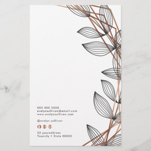 Foliage幾何学型枠価格リストフライヤー チラシ (裏面)