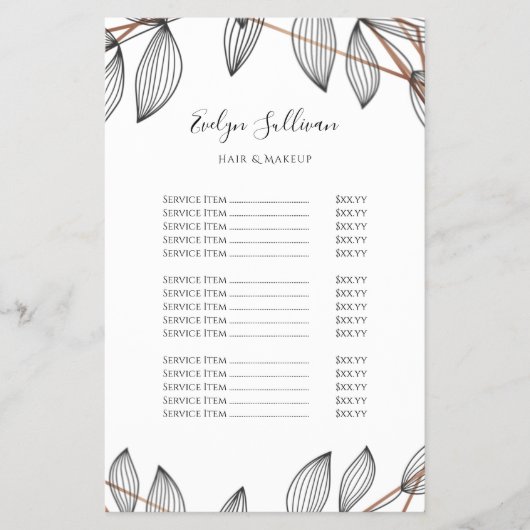 Foliage幾何学型枠価格リストフライヤー チラシ (正面)