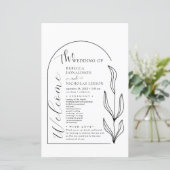 Foliage Arch文字スクリプト結婚式 プログラム (スタンド正面)