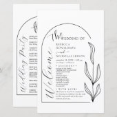 Foliage Arch文字スクリプト結婚式 プログラム (正面/裏面)