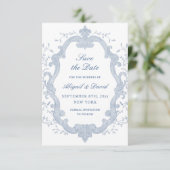 Foliage Blue Crest Wedding Save The Date セーブザデート (スタンド正面)