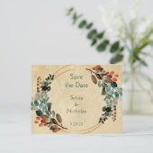 Foliage Botanical秋秋Save the Dates 案内ポストカード (スタンド正面)