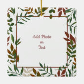 Foliage Frameフォトまたはメッセージセラミックオーナメント セラミックオーナメント (裏面)