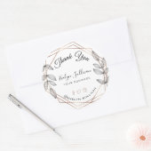 Foliage Geometric Frameありがとうございます ラウンドシール (封筒)