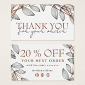 Foliage geometric frame 感謝してい you discountカード (正面&裏面)